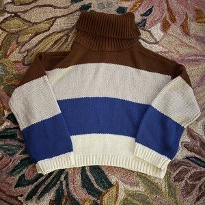 Lulu's Multicolor Striped Turtleneck Sweater